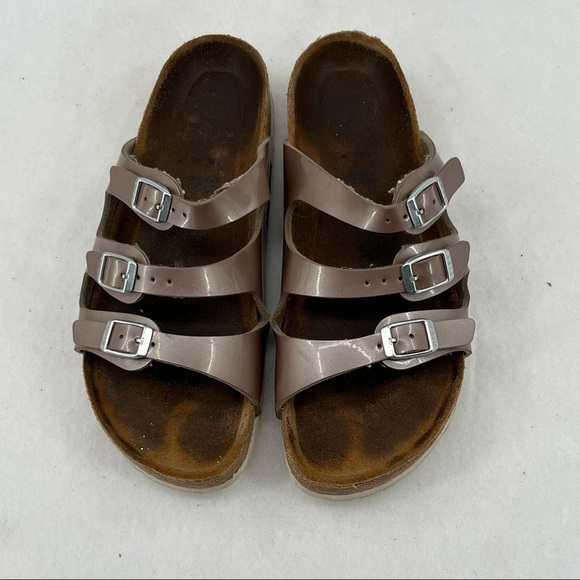 BIRKENSTOCK Womens Florida Birko-Flor Shiny Mauve Pink Triple Strap size: 39 - Picture 1 of 5